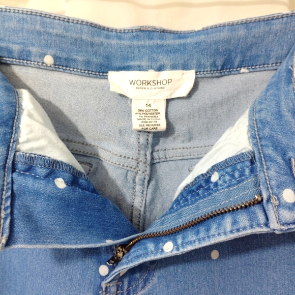 Vintage Jeans Workshop Republic Polkadot Ankle Length 5 Pocket Medium Wash Denim - Picture 2 of 14